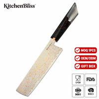Couteau de cuisine KitchenBliss OME/ODM en acier Damas plaqué cuivre à 33 couches, couteau à légumes VG10, couteau de chef pour la cuisson