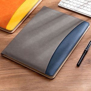 Custom Logo Zipper Bulk Order Custom Logo <b>A4</b> Leather Business Folder Sales Clip Integrated with Calculator and Archive Board - Product Image 4