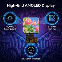 Écran AMOLED de 2,16 pouces, 600 nit, interface QSPI MIPI, C05300 IC, 314 PPI, écran OLED pour montre connectée