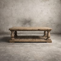 Table basse en bois de manguier massif |   Meubles de salon rustiques et vintage |   Table pliable artisanale, écologique, durable et facile à utiliser