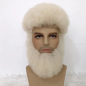 Emeda Perruques respirantes blondes en cheveux humains indiens Remy, densité 120%, boucles <span class=keywords><strong>afro</strong></span>, pour hommes - Product Image 2