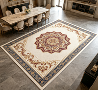 Luxuriöser Teppich im nordischen Stil, hochwertig, maschinell gefertigt, rutschfest, für das Wohnzimmer, mit geometrischem Muster, bedruckter Bodenteppich