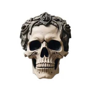 幽灵万圣节装饰树脂仿古象牙人类头骨模型