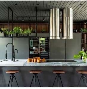 Armarios de cocina modulares modernos personalizados de material de puerta Europea minimalista con Isla personalizada - Product Image 5