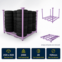 Étagère à pneus de moto empilable en acier Q235 robuste JX, pliable, avec revêtement en poudre, pour garage, atelier, stockage