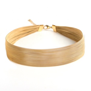 <span class=keywords><strong>Collier</strong></span> ras du cou pour femmes, large <span class=keywords><strong>maille</strong></span> en métal, Punk, gros bijoux, déclaration - Product Image 1