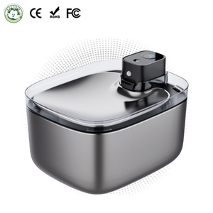 Fontanella d'Acqua Wireless con Display LCD in Acciaio Inox Automatica <span class=keywords><strong>per</strong></span> <span class=keywords><strong>Gatti</strong></span> e Cani, Senza Fili con Sensore di Movimento - Product Image 1