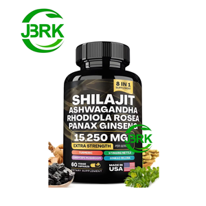 Cápsulas de Shilajit OEM Alta Pureza <span class=keywords><strong>Ginseng</strong></span> Indiano Piperina Refrescante Aumentador de Energia 60 Cápsulas Extrato de Shilajit e Ashwagandha - Product Image 1