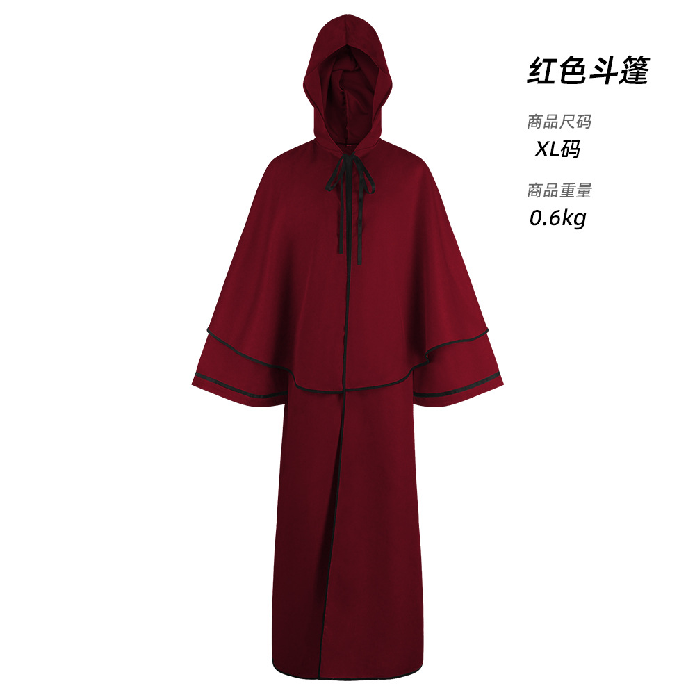 Capa con capucha de la muerte, roja
