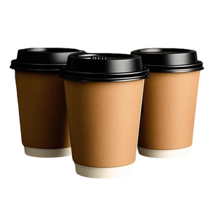 Gobelet à café en papier personnalisé de 12 oz à double paroi pour boissons chaudes, imprimé offset, avec couvercles, pour vente à emporter - Product Image 1