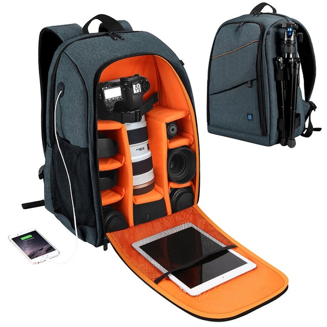 PULUZ DSLR Camera Backpack Waterproof Photography Bag Large Capacity 44x30x19.5cm with Brand Tags