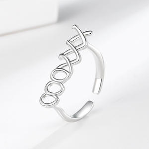 Anillo Cruzado Clásico, Estilo Art Deco Moderno, Plateado en Plata y Oro, Diseño Simple, Anillo de Diseño Original, Anillos de Moda - Product Image 5