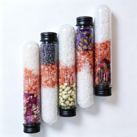 Sel de bain rose et rouge de l'Himalaya naturel 1-2mm/2-5mm avec pétales de fleurs séchées biologiques pour spa des pieds et relaxation corporelle Love Music Angel