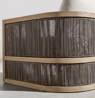 Chaise de salle à manger moderne en bois de teck de haute qualité avec corde tissée Intérieur Extérieur Hôtels Cuisines Extérieurs Villas Ensemble de meubles de jardin