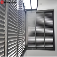 Fenêtre à persiennes en aluminium réglable et étanche conforme à la norme AS2047 Rolansini, pour cuisine et bureau, avec porte en verre