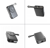 Chargeur portable magnétique 10000mAh avec câble Type-C intégré, charge rapide sans fil pour plusieurs appareils
