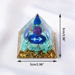 Pirámide de Orgonita con Cristales de <span class=keywords><strong>Amatista</strong></span> Natural de 5cm, Piedra Curativa, 12 Constelaciones, Decoración - Product Image 2