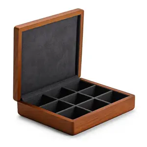 Estuche para pendientes antiguo grande con logotipo personalizado, bandeja de cajón hecha a mano multifunción, caja organizadora de joyas de madera de acacia con tapa