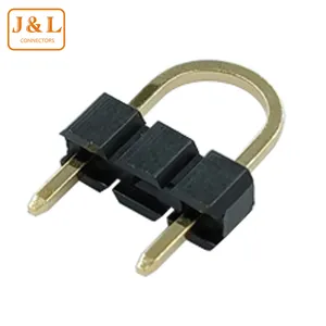 Gran oferta, cabezal de PIN de una sola fila tipo U, Conector de paso de 2 pines y 2,54mm, aguja tipo 2.54U, 1*2P, cabezal de PIN 5,08