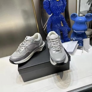 2026 New Designer Inspired Silver Sneakers, Luxury Chunky Mesh Platform Dad Shoes, Casual <b>Trainers</b> - Product Image 1