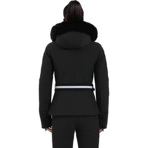 Veste de ski pour femme sur mesure, coupe ajustée, imperméable, isolée, avec capuche en fourrure, coupe-vent, duvet de canard, vêtements d'hiver - Product Image 2