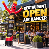 Mannequin gonflable géant à bras ondulants pour restaurants, cafés et terrasses, avec souffleur d'air électrique