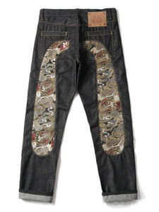 Pantalones Vaqueros Personalizados para <span class=keywords><strong>Hombre</strong></span>, Corte <span class=keywords><strong>Recto</strong></span>, Estampado con Patrón M, Bordado, Estilo Harajuku, Pantalones Anchos de Mezclilla - Product Image 4