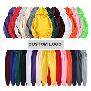 Custom Logo Designer Vrouwen Jogger Bluzy Sweats Een Capuche Joggingbroek En Hoodie Set Pullover Capuchon Sweatshirt Op Maat