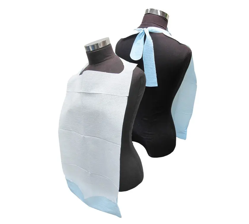 Verpleging Thuis Wegwerp Volwassen Papier Bib Wegwerp Bib Wegwerp Schort Tissue/Poly Slabbetjes