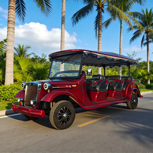 Coche Eléctrico Clásico Rojo de Turismo Más Vendido - Diseño Especial Antiguo con Tracción a las Cuatro Ruedas, 6-14 Asientos, Velocidad de 30-40 km/h - Product Image 1