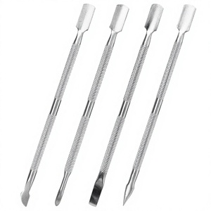 Empujador de Cutículas Profesional Reutilizable de Doble Punta de Acero Inoxidable, Herramienta de Cuidado Duradera con Superficie Antideslizante - Product Image 4