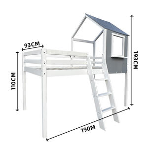 Cama Infantil Moderna de Madera <span class=keywords><strong>Blanca</strong></span> Estilo <span class=keywords><strong>Montessori</strong></span> con Escaleras para Niños Pequeños - Product Image 5