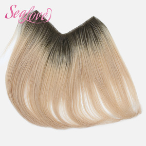 Frange di capelli umani Remy biondi con effetto ombreggiato, 6 pollici, con clip piccola, in offerta speciale - Product Image 1