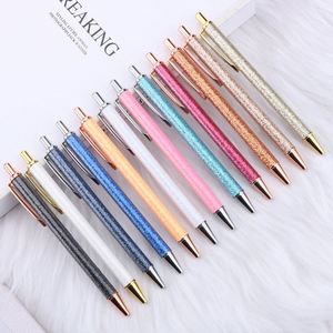 Stylo bille Click Logo avec corps métallique, design scintillant, personnalisable, rechargeable, pour cadeaux d'affaires, usage exclusif signature - Product Image 2