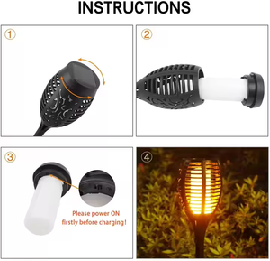 Lampe torche solaire à flamme pour jardin et patio, 12 à 96 LED, multi-tailles, étanche IP65, batterie solaire incluse, allumage automatique du crépuscule à <span class=keywords><strong>l</strong></span>'<span class=keywords><strong>aube</strong></span> - Product Image 2