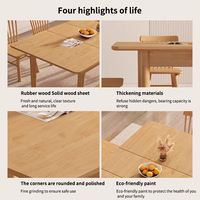 Table à manger moderne simple en chêne massif Combinaison de chaises carrées personnalisées pour maison nordique pour petites pièces