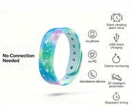 Bracelet LED à vibration silencieuse, en silicone, avec suivi des calories, compteur de pas, affichage de l'heure et de la date, montre de fitness pour hommes et femmes