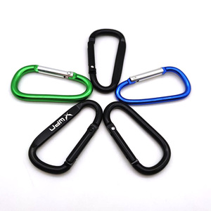 Custom D Vorm Graveren Swivel Aluminium Karabijnhaak Sleutelhanger Clips Snap Hook Carabiner