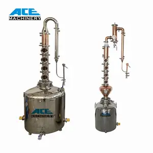 Ace Industrial Home Copper Pot Distiller Equipment Gin Distillery 100L-150L Alcohol Recovery Column Distillation