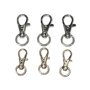 Mousqueton porte-clés en alliage de zinc plaqué, robuste 6.6-3, accessoires de bijouterie DIY pour bandoulière de sac - Product Image 1