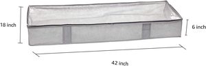 Durable Fabric With Plastic Structure <b>Large</b> Space Saver Under Bed Storage Bags for Blankets Clothes - Product Image 5