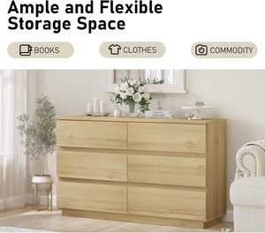 Commode à 12 tiroirs, ensemble de commodes basses pour chambre à coucher, commode moderne minimaliste, unité de rangement double - Product Image 3