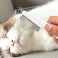 Kit de peigne de toilettage pour animaux de compagnie Peigne pour animaux de compagnie Élimination des taches de déchirure Peigne de massage de toilettage en acier inoxydable