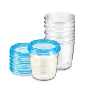 Conteneurs en plastique pour le stockage des aliments pour bébés, 180ml/6oz, multifonctions, sans BPA, étanches, avec couvercles/tasse de stockage du lait