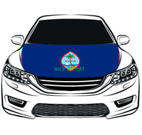 Penutup Kap Mobil Bendera Republik Dominika Pelindung Kap Mesin yang Dipersonalisasi Poliester Elastis Tahan Panas Tahan Lama Cocok untuk Semua Tipe