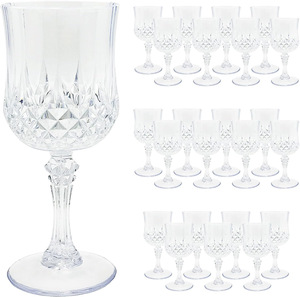 Verre à vin transparent réutilisable en plastique de 8 oz avec pied, gobelet incassable pour fête, mariage, barbecue en plein air - Product Image 4