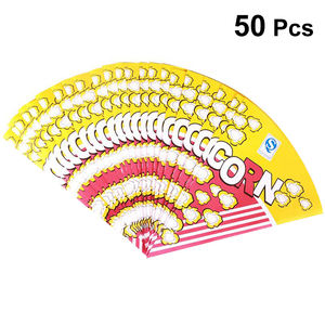Caja de palomitas de maíz, papel biodegradable, 50 Uds., forma de cono con puntas cónicas, dulces, aperitivos, cajas de papel <span class=keywords><strong>para</strong></span> comida de boda personalizadas - Product Image 6