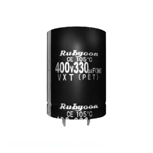 ตัวเก็บประจุแบบ Snap-in ชนิด Through Hole ยี่ห้อ Manufacturer Channel รุ่น CAP ALUM 390UF 20% 500V  390 uF 500VXT390MEFCSN25X55 - Product Image 1