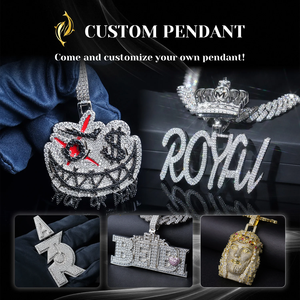 Collar de Plata 925 con Colgante de Mano de la Infinita de Moissanita VVS, Joyería Hip Hop para Hombre, Totalmente Pavimentada - Product Image 5