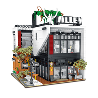 XMORK Série Street View 3423 pièces, modèle de boutique de thé au lait, jouet de construction avec lumière, OEM/ODM acceptable, vente en gros d'usine